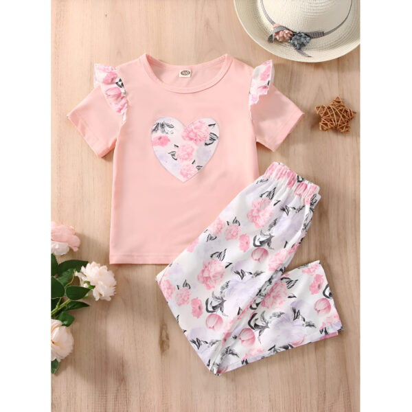 Kids Ladies Long T Shirt & Pant Set